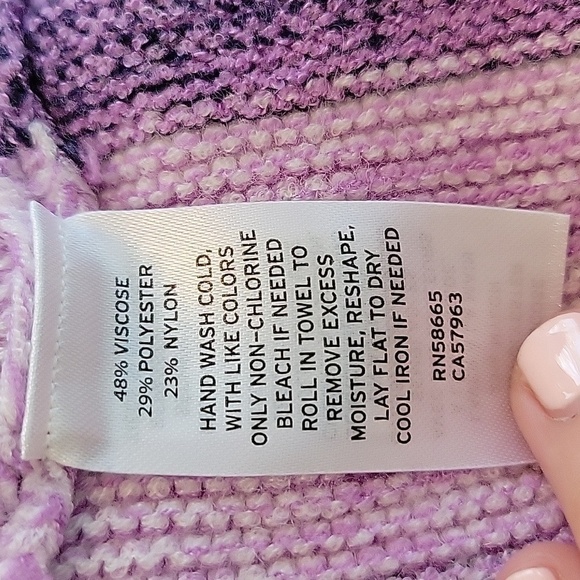 NWT Halogen small purple grey white short sleeve sweater - Picture 4 of 4